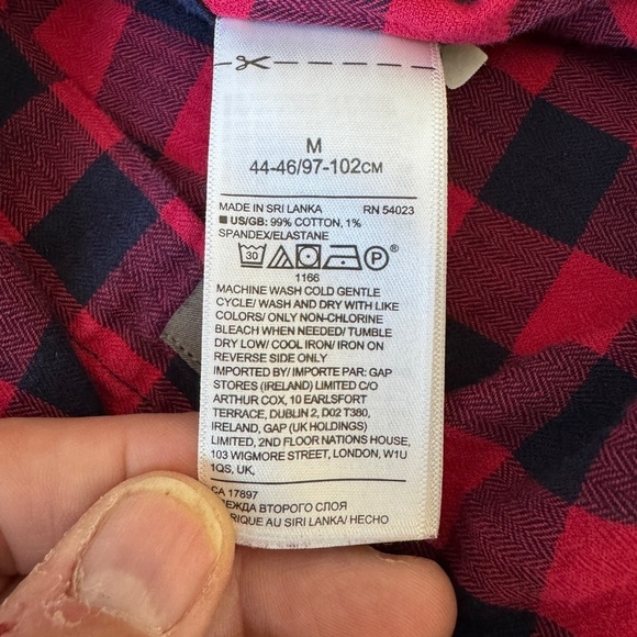 Banana Republic Men's Red/Black Check Untucked Slim Fit Button Up‎ Shirt Medium - Picture 7 of 13